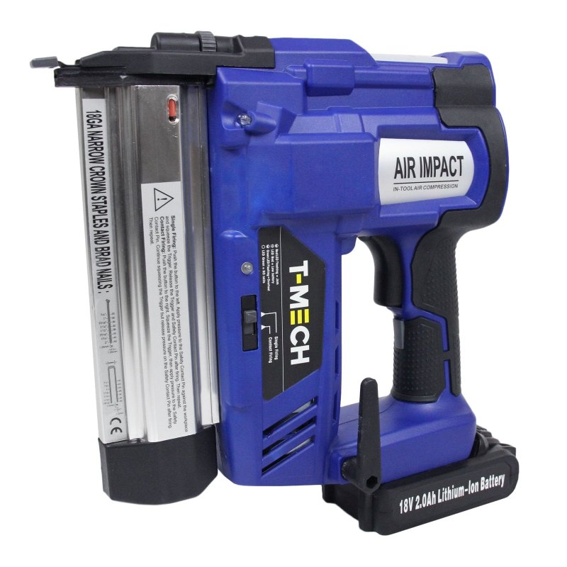T-Mech 2 in 1 Nail & Staple Gun Cordless Powerful Electric Heavy Duty Stapler Nailer Tacker 18V, 600 x Nails & Staples, Additional Battery