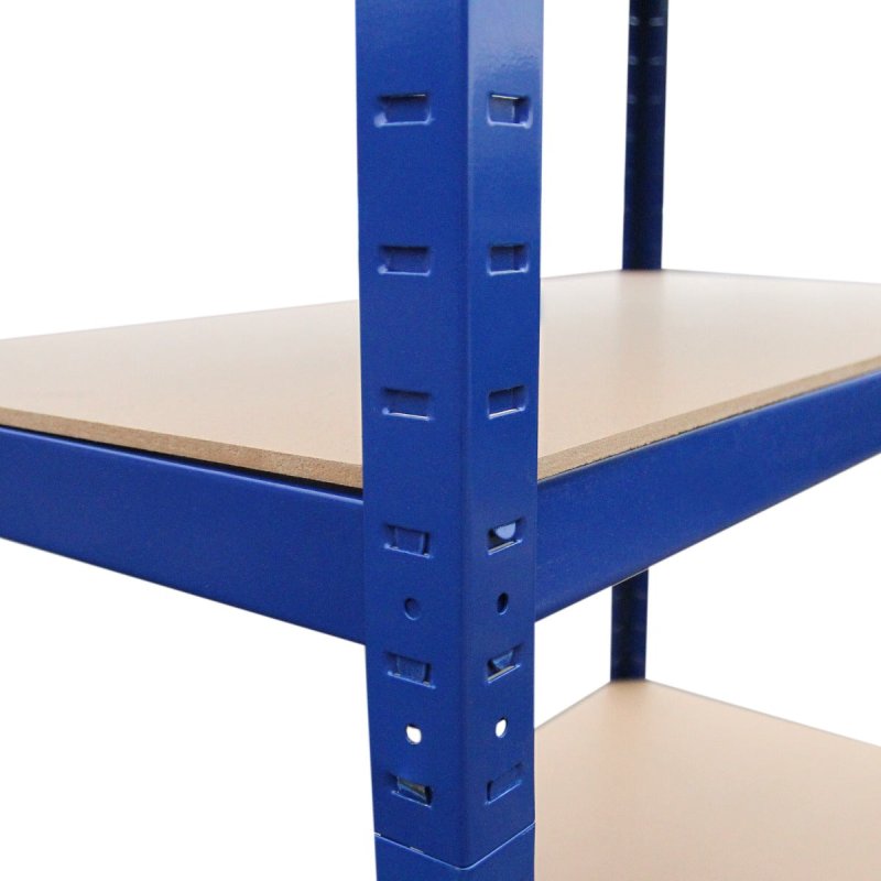 T-Rax Garage Shelving Unit - 5 Tier Heavy Duty Rack for Storage Steel Utility Shelves | Metal & MDF Boltless Racking Assembly System | 180cm x 90cm x 45cm | 280KG Per Shelf, Blue