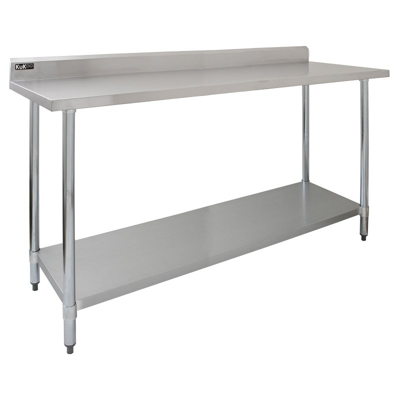 KuKoo 6ft Food Preparation Kitchen Catering Table, Stainless Steel, 250kg Capacity