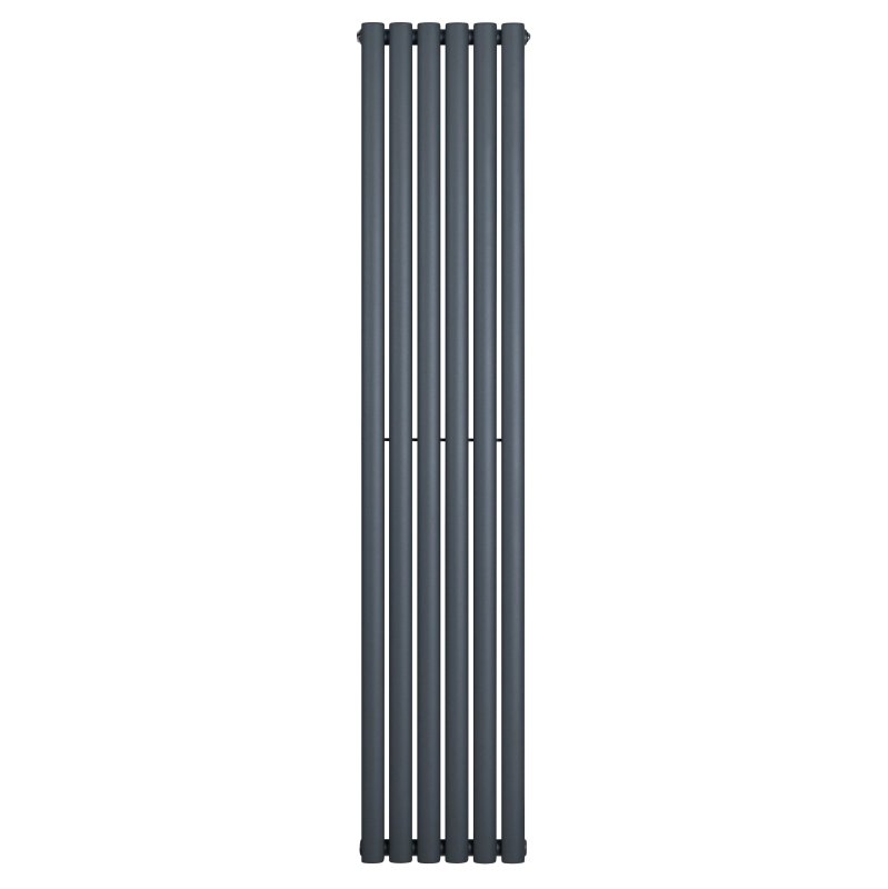 Oval Single Column Radiator - 1800 x 360mm - Anthracite Grey