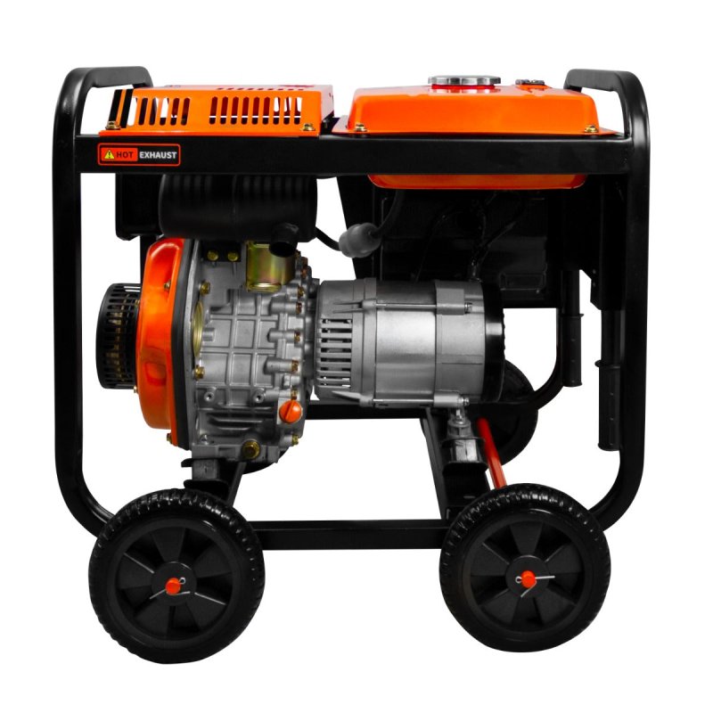 Portable Diesel Generator Open Frame 2kVA 230V 6HP 3.8kW 5 In 1 Digital Display Single Phase Manual Start Emergency Power AC DC Output Powder Coated Steel 12.5L Fuel Capacity Wheels Tool Kit & Funnel