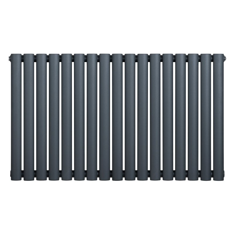 Oval Single Column Radiator - 600 x 1020mm - Anthracite Grey