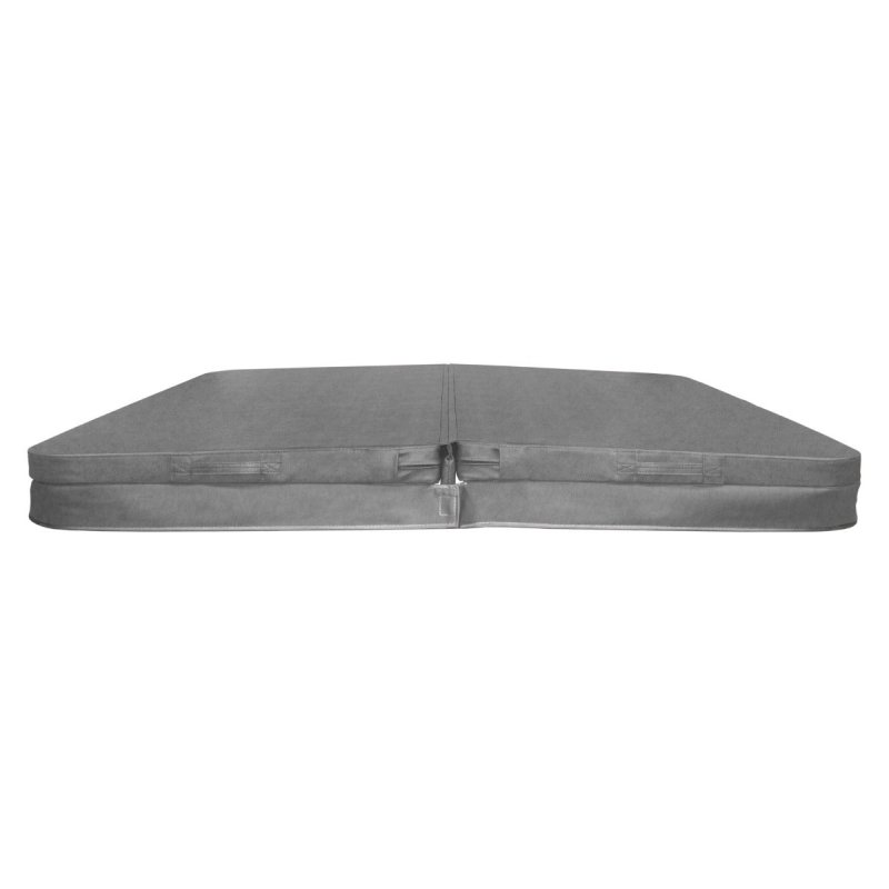 Hot Tub Cover Spa Lid 210cm x 210cm Square Grey Hard Top Weatherproof PVC Leather Foam 25KG/m3 Density Galvanized C-Channel UV Mildew Flame Resistant 