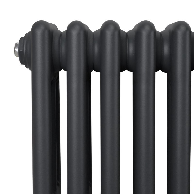 Traditional 3 Column Radiator 1500mm x 202mm Modern Central Heating Heater Matt Anthracite Grey Carbon Steel Vertical Wall Mounted Kitchen Living Room Bathroom Cleaning Brush Fixing Kit & Brackets