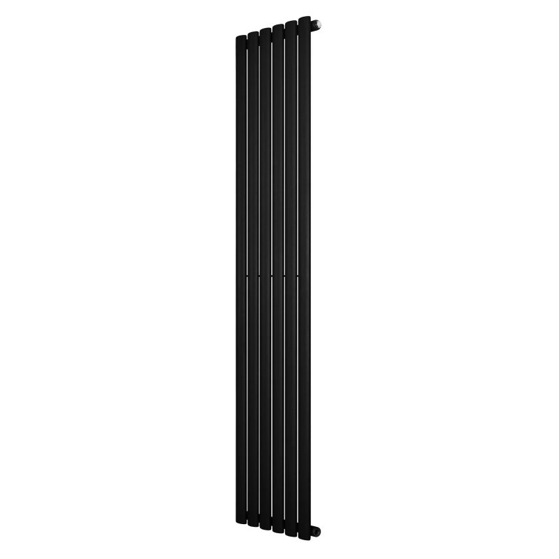 Oval Single Column Radiator - 1800 x 360mm - Black