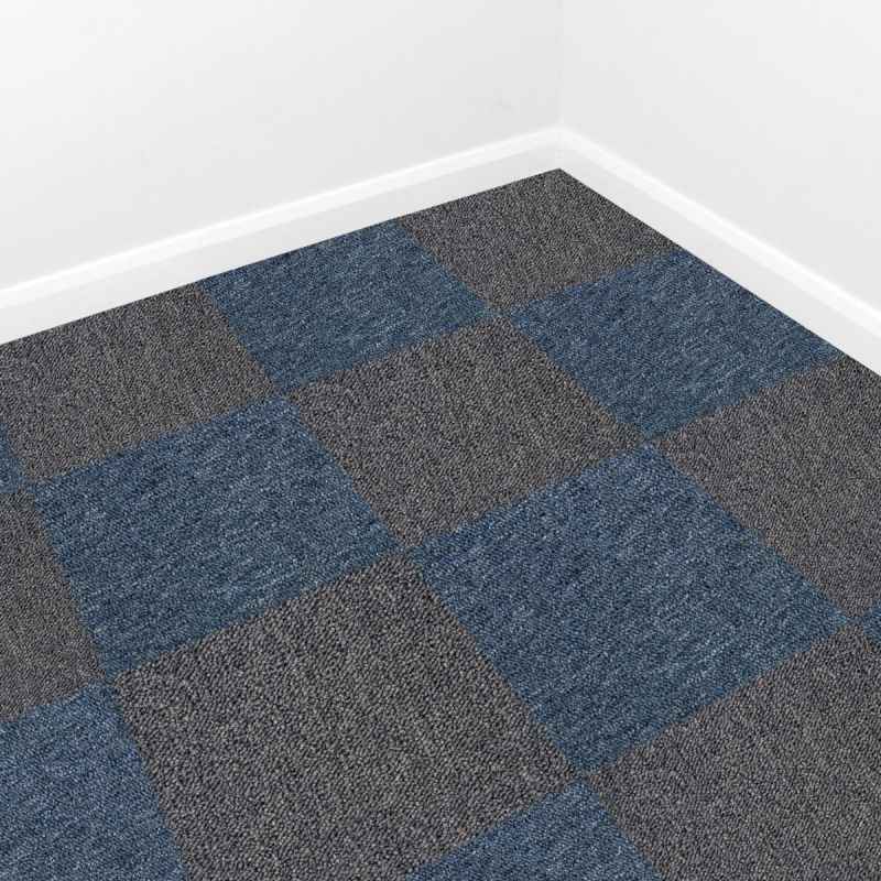 Carpet Tiles 40 x Charcoal Black & Storm Blue 10 Metres Squared Heavy-Duty Commercial Hard-Wearing Domestic Flooring Premium Office Home 50cm x 50cm MonsterShop