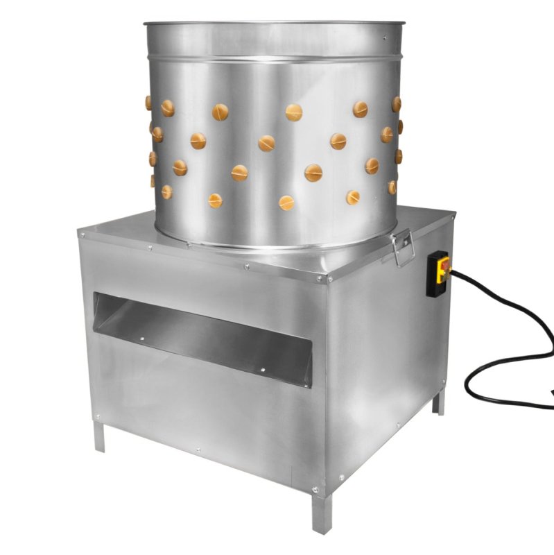 Poultry Plucker Machine 50cm Drum Automatic Chicken Turkey Duck Birds Rotating Water Pipe Drain Chute Defeather Plucking Stainless Steel 99 Rubber Fingers 2HP 220V 6 Bird Capacity Farming Abattoir