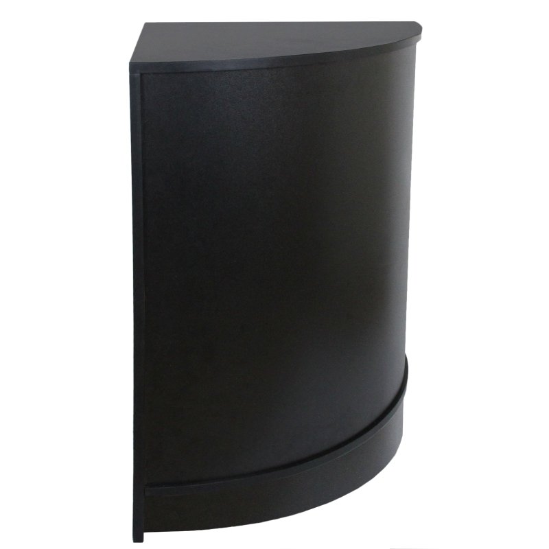 MonsterShop CM60 Corner Shop Counter Retail Showcase Display Cabinet, Black, 120 x 90 x 60cm