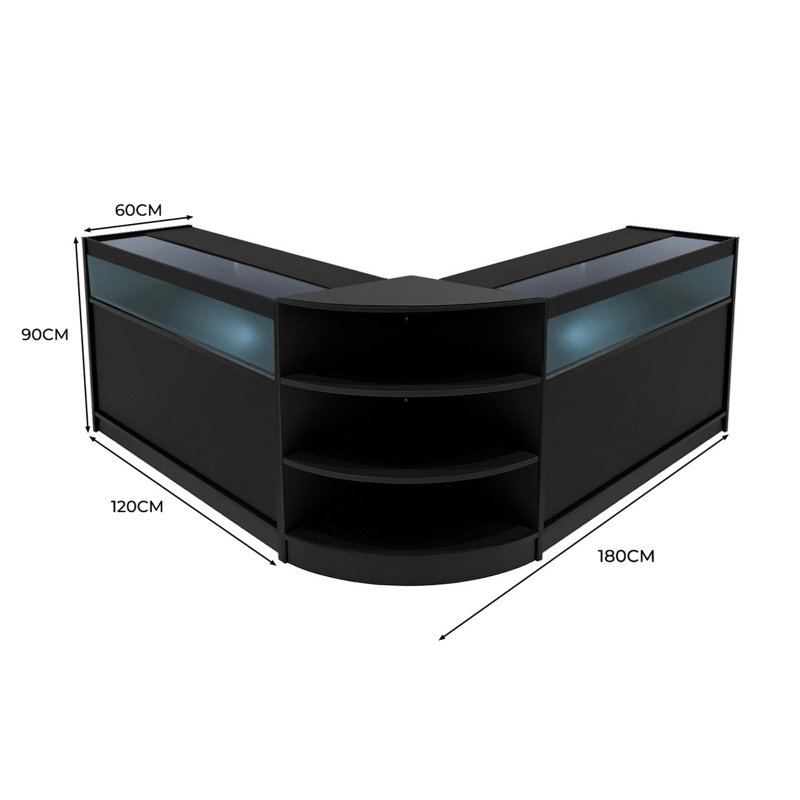 Theseus LED Shop Counter Set LM60 & 2 x B1200 - Black