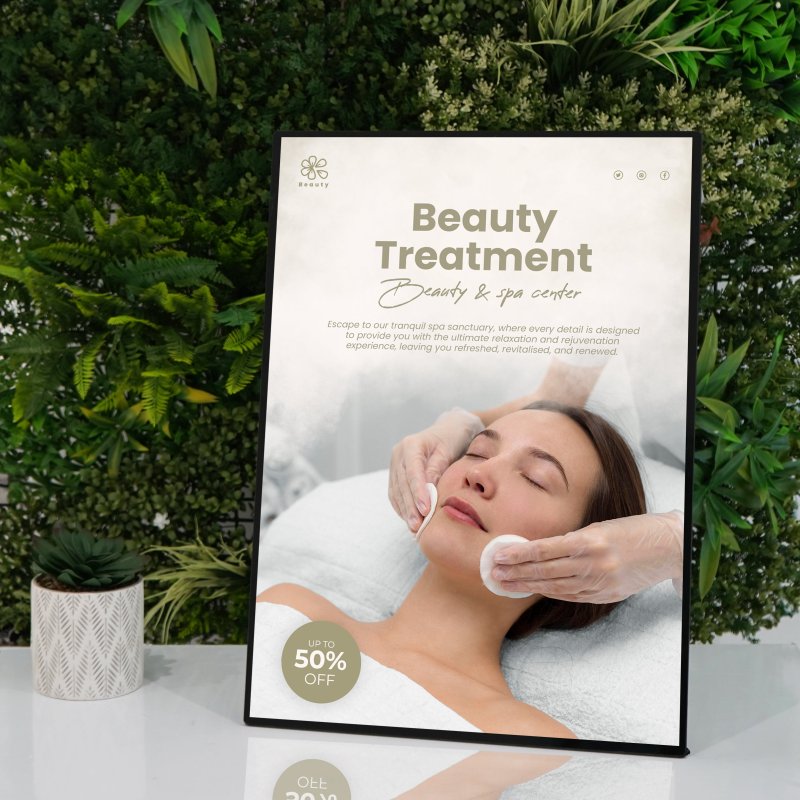 LED Advertising Light Box A2 Ultra Slim Frame Poster Display Illuminated Wall Ceiling Mounted 1m Bracket Backlit Menu Board Movie Takeaway Shop Sign Holder Black Rectangle Lightweight Aluminium Indoor