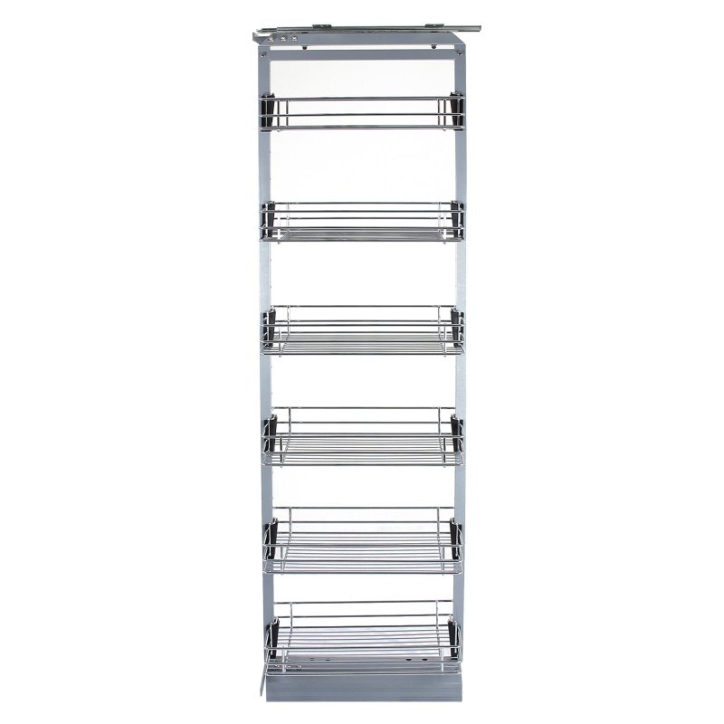 KuKoo Pull Out Kitchen Larders, 46cm D, 190-220cm H, Soft Close Slide Out, Storage Cabinet Wire Baskets