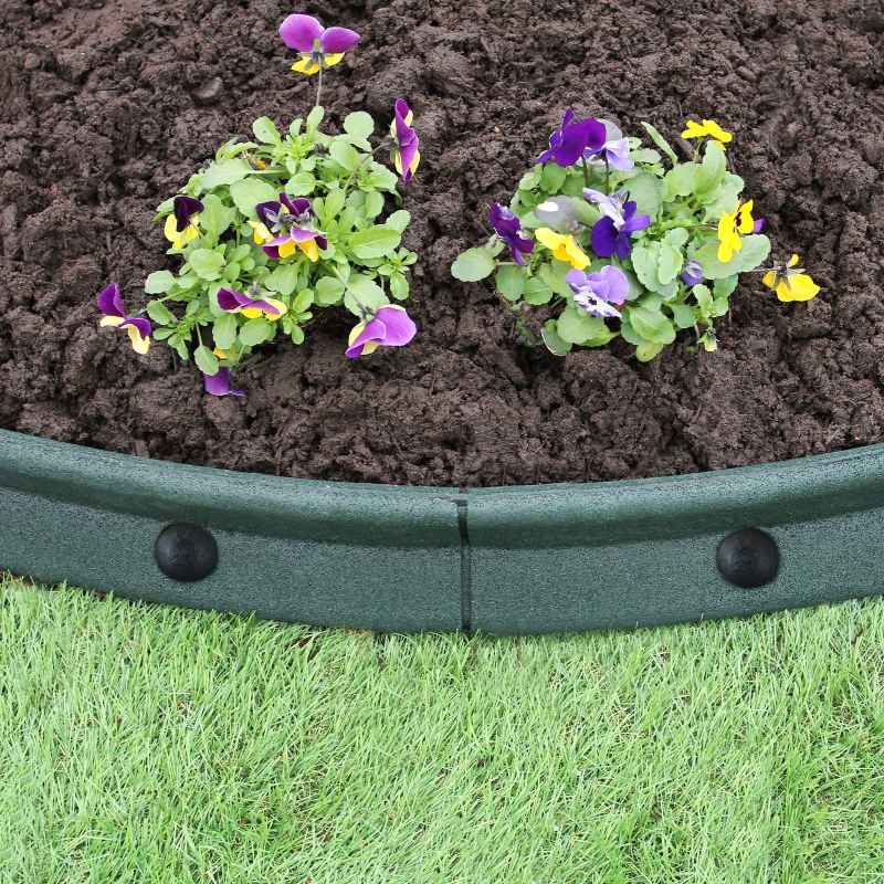 Flexible Lawn Edging Garden Border Grass Pathways Path Edge Vegetable Plot Flowerbed Raised Borders Rubber Artificial Grass Green | Pack of 12 x 1.2m