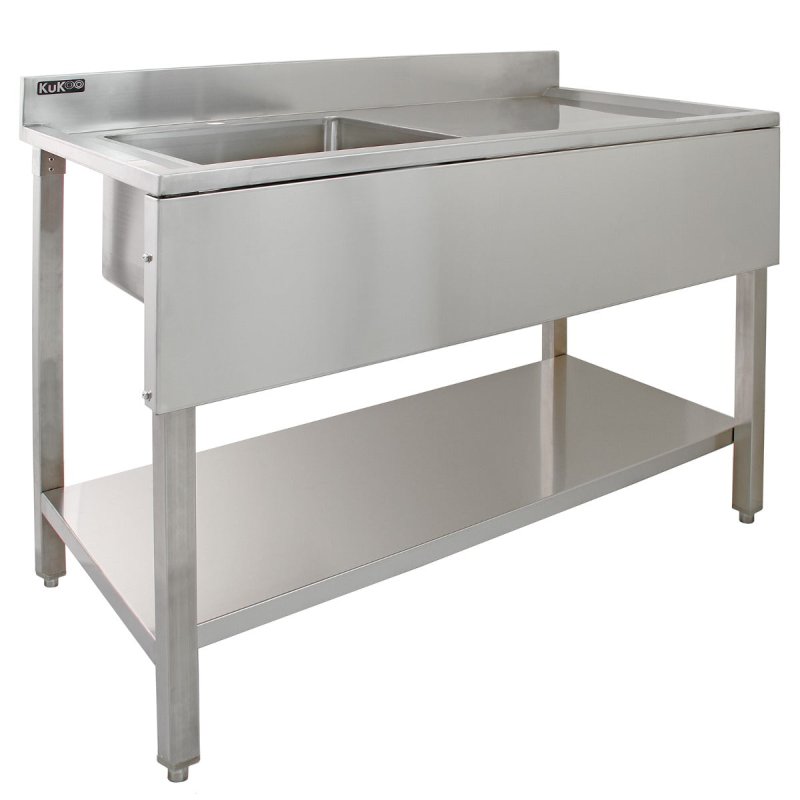 6ft Stainless Steel Catering Bench & 2 Wall Mounted Shelves Commercial Kitchen Work Prep Table Worktop Backsplash 2 Tier Adjustable Heavy Duty Corrosion Resistant FREE Microfibre Cloths & Fixing Kit