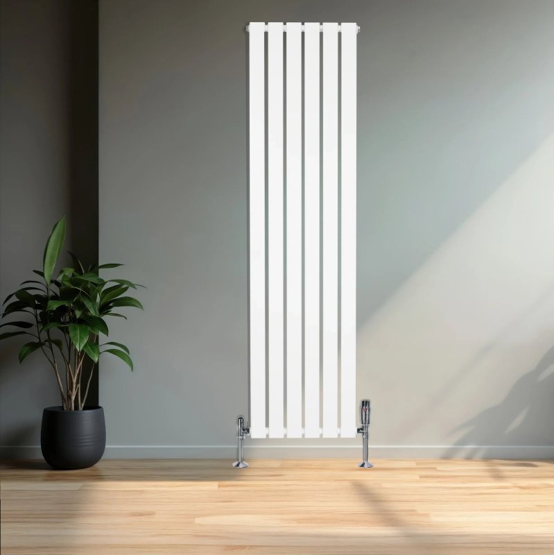 Flat Single Column Radiator - 1600 x 420mm - White