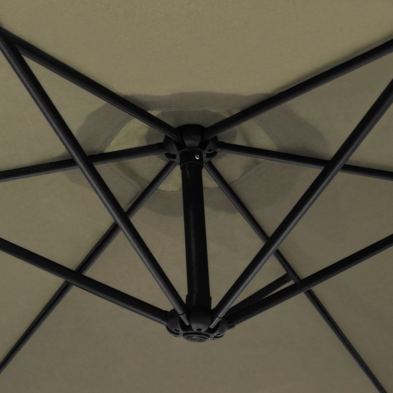 3m Cantilever Garden Parasol Banana Hanging Umbrella Winding Crank Shade Patio Outdoor Sun Shade Tilt UV Protection | Beige