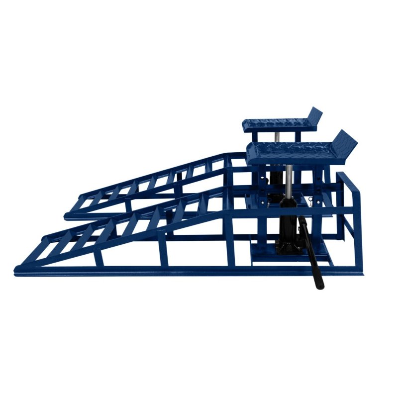 Hydraulic Car Ramps Pair 1.5 Ton Loading Ramp Heavy Duty 3 Ton 3000kg Garage Workshop Van Vehicle Bottle Jack Lift 34 x 26cm Platform Height adjustable 305-390mm Max Tyre Width 245mm Steel Safety Bolt