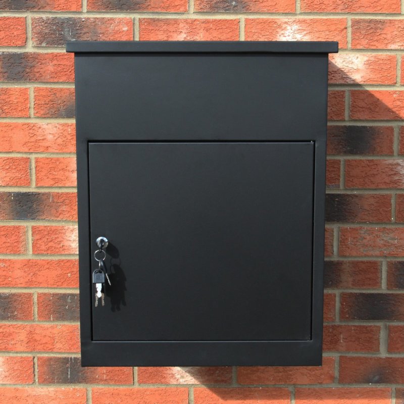 Parcel Post Box Lockable Wall Mounted Secure Large Outdoor Letter Smart Mail Drop Box Weatherproof Galvanised Steel | 5 Keys | 580 x 460 x 360mm