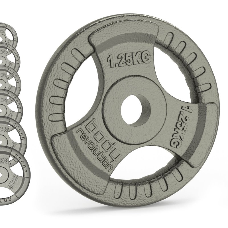 Cast Iron Weight Plates 1" Standard Tri Grip Pairs 5kg PAIR