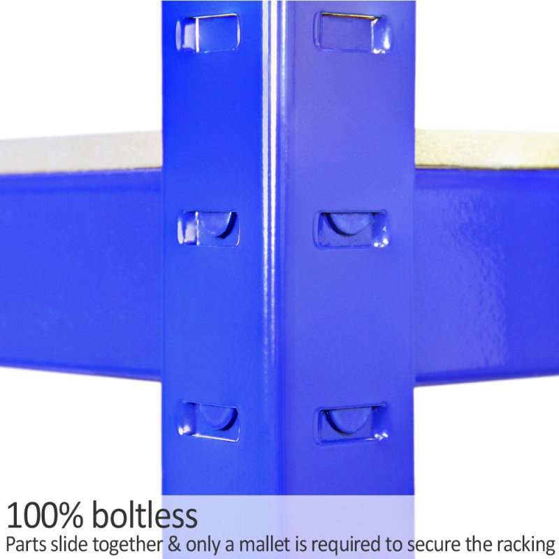 10 x Monster Racking 90cm Blue Garage / Utility / Shed Storage Racks Bays / Warehouse Shelving includes FREE rubber mallet