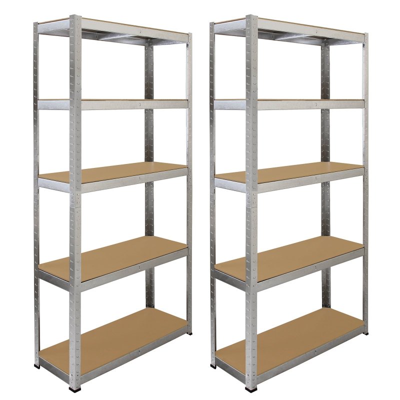Monster Racking Galwix Steel Shelving, 175kg/shelf, 180 x 30 x 180cm, 5 Tier Galvanised Storage Bays