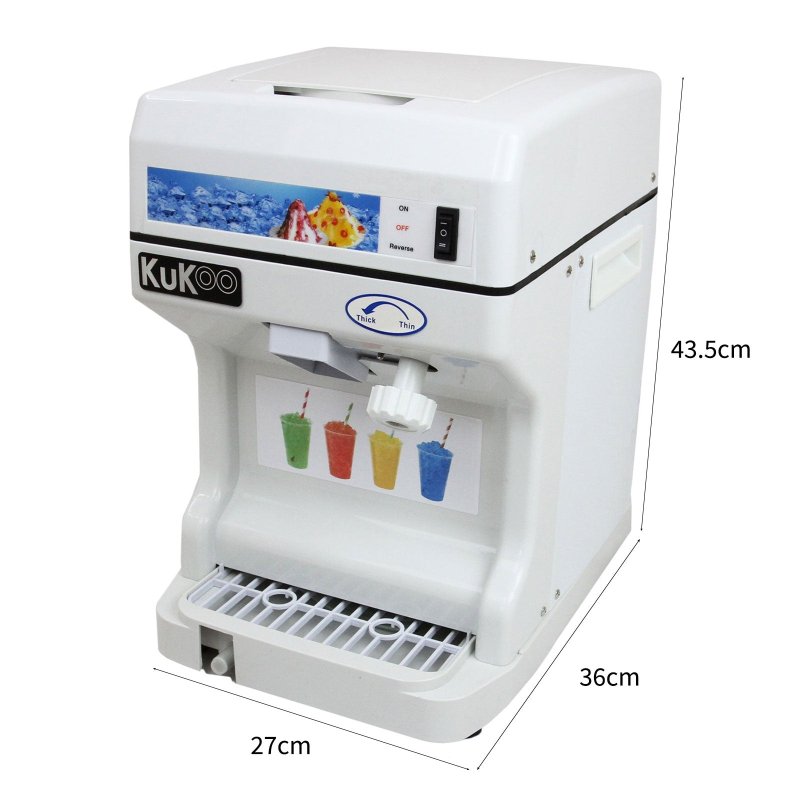 KuKoo Ice Shaver Snow Cone Frozen Ice Shaving Slushie Dessert Maker Commercial Catering Machine