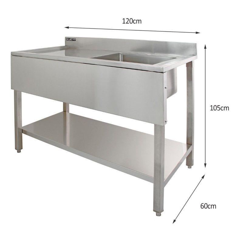 6ft Stainless Steel Catering Bench & 2 Wall Mounted Shelves Commercial Kitchen Work Prep Table Worktop Backsplash 2 Tier Adjustable Heavy Duty Corrosion Resistant FREE Microfibre Cloths & Fixing Kit