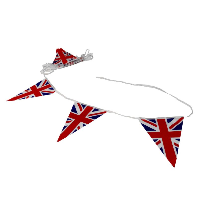 Union Jack Flag Bunting - 10m Durable Fabric - British Decor, Perfect for Indoor/Outdoor Events, Royal Celebrations & National Holidays