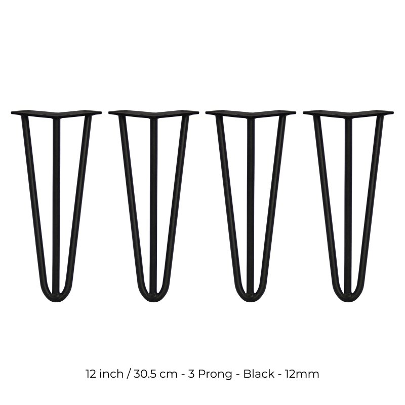 4 x Hairpin Legs / Hair Pin Legs Set SkiSki Legs Furniture Desk Bench Chair Table 12