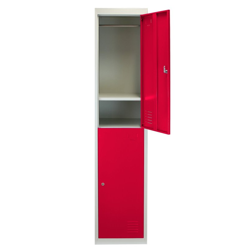 MonsterShop 3 x 2 Door Metal Storage Lockers, Red & Grey Steel Lockable Unit, Staff Gym School Changing Room