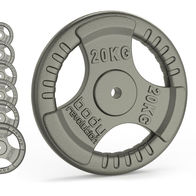 Cast Iron Weight Plates 1" Standard Tri Grip Pairs 5kg PAIR