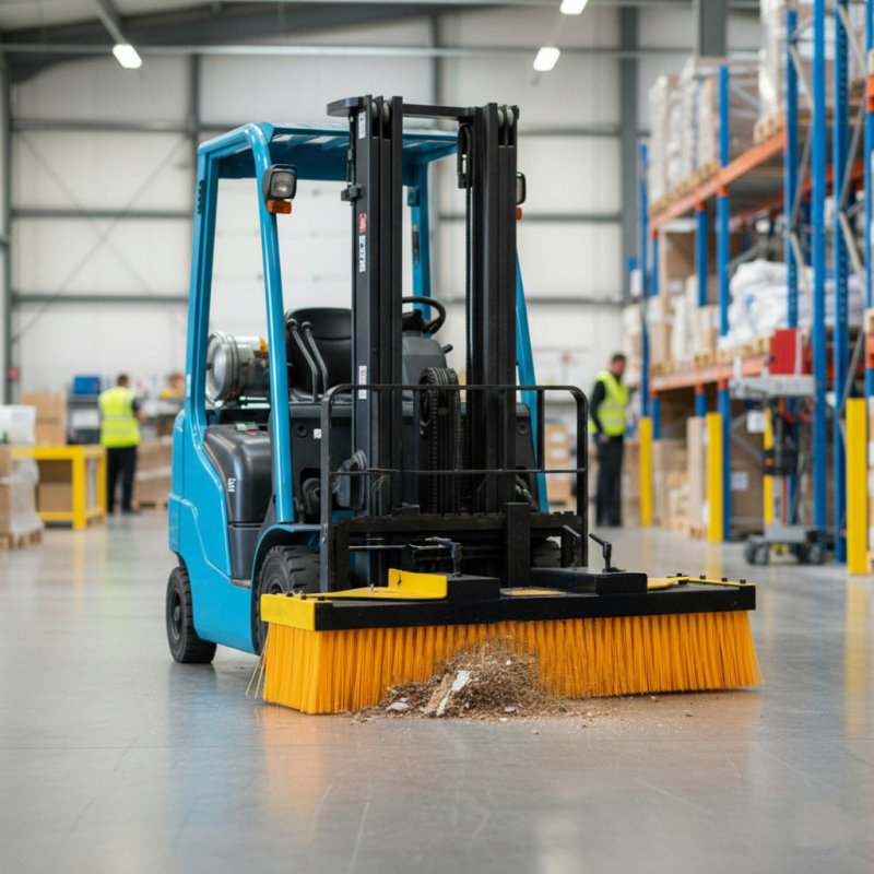 Forklift Sweeper Brush With Stands