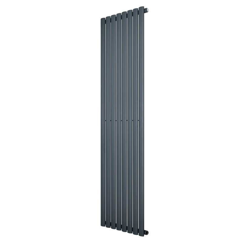 Oval Single Column Radiator - 1800 x 480mm - Anthracite Grey