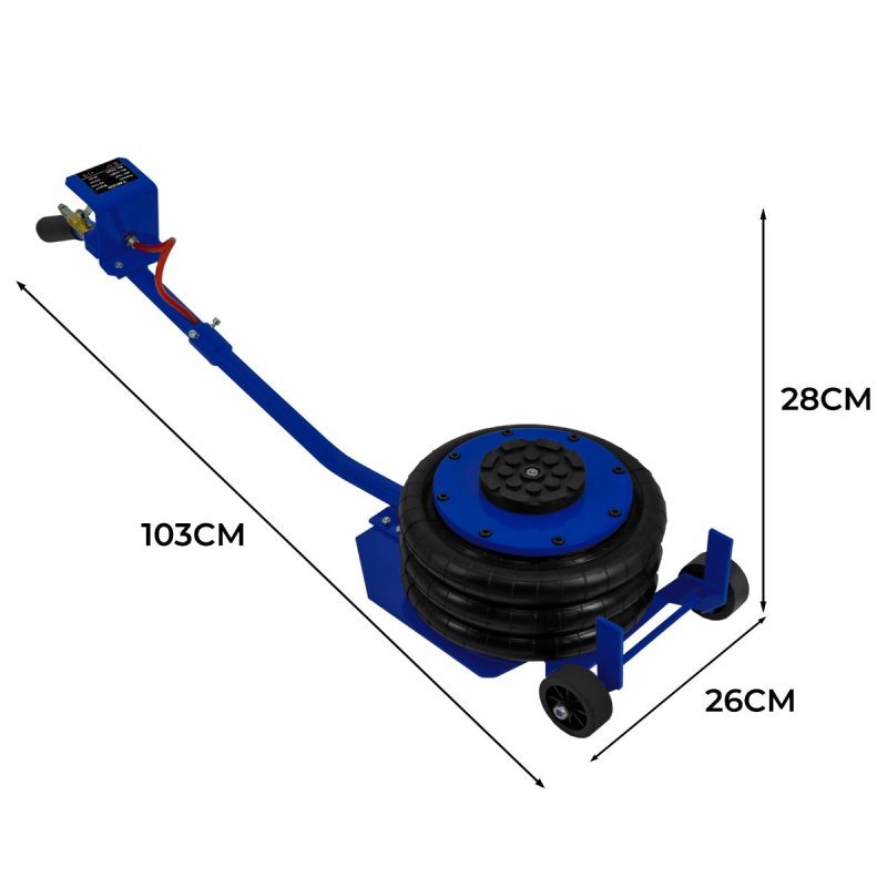 Air Bag Jack 3.5 Ton 7700 LBS Capacity Long Lever Rubber Grip Handle Pneumatic Heavy Duty Quick 3-5 Second Car Lifting Jack Triple Bag Auto Repairing Tyres Changing 13.5 - 40cm / 16 Inch Lifting Range
