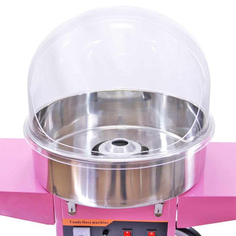 KuKoo Commercial Candy Floss Maker Machine & Acrylic Dome, Pink, 67cm x 141cm x 52cm