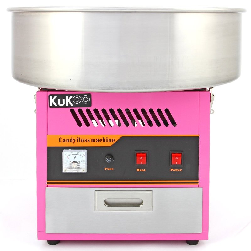 KuKoo Cotton Candy Floss Maker & Dome, Retro Pink, Stainless Steel, 51cm x 83cm x 51cm
