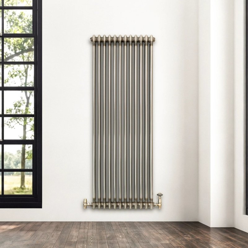 Traditional 2 Column Radiator - 1800 x 560mm - Raw Metal