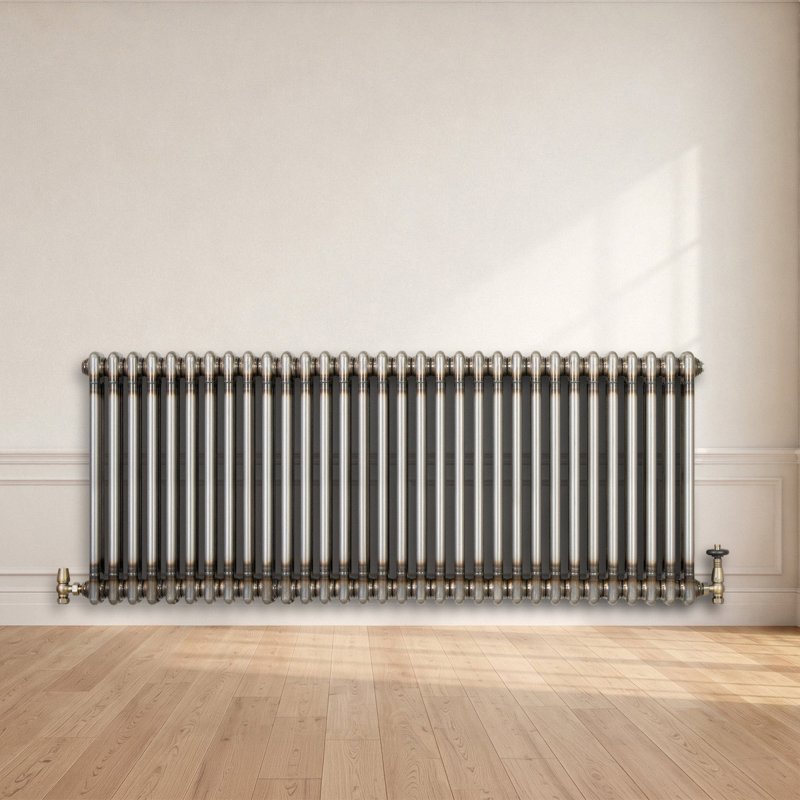 Traditional 2 Column Radiator - 600 x 1460mm - Raw Metal