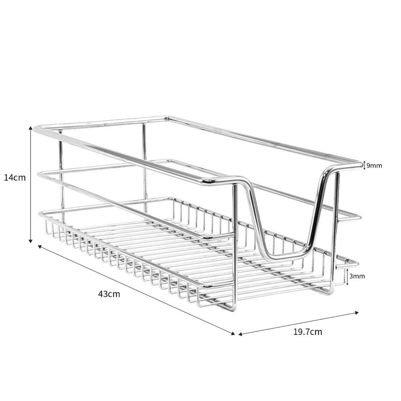 KuKoo 5 x Kitchen Pull Out Soft Close Baskets, 300mm Wide Cabinet, Slide Out Wire Storage Drawers