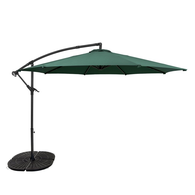 Cantilever Parasol 3m With Full Fan Base - Green