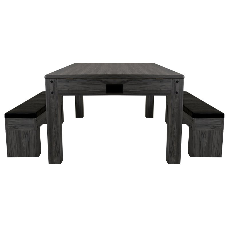 7-In-1 Games Table & Storage Benches x 2 - Grey
