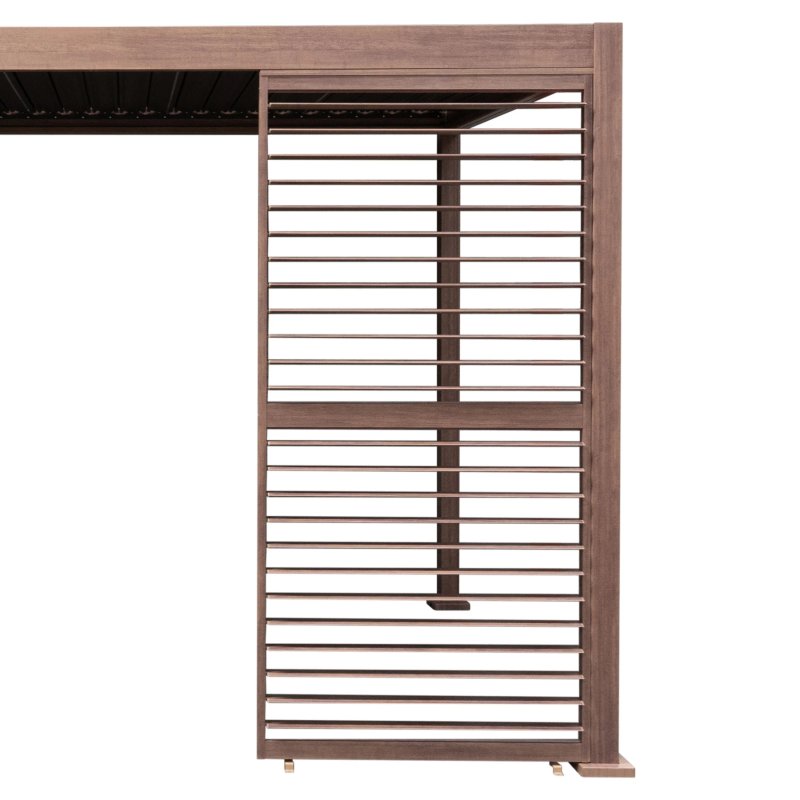 Wood Effect Aluminium Pergola Shutter Panel - 92cm Wide