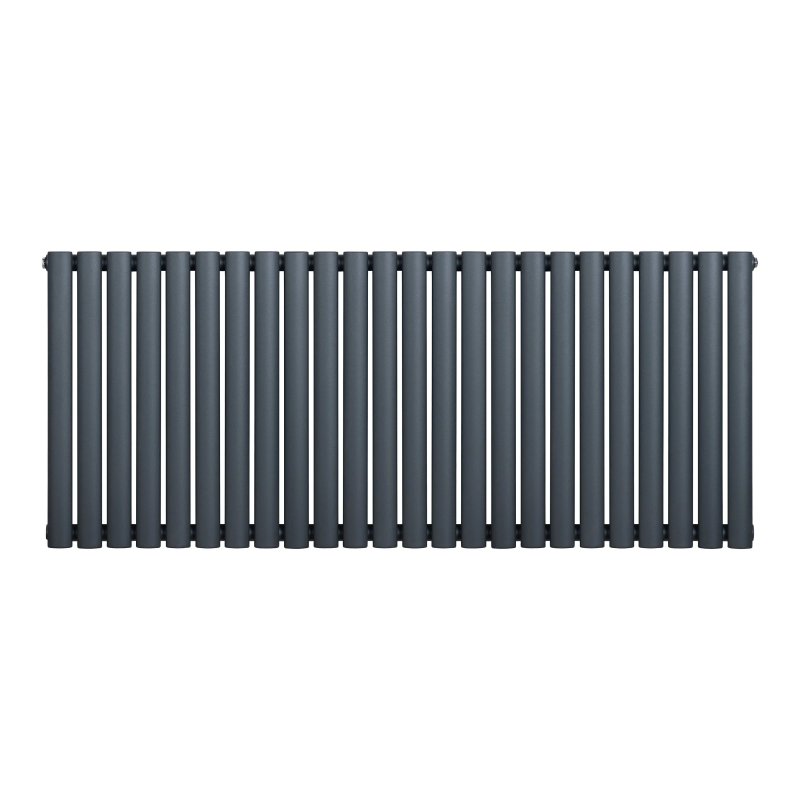 Oval Single Column Radiator - 600 x 1440mm - Anthracite Grey