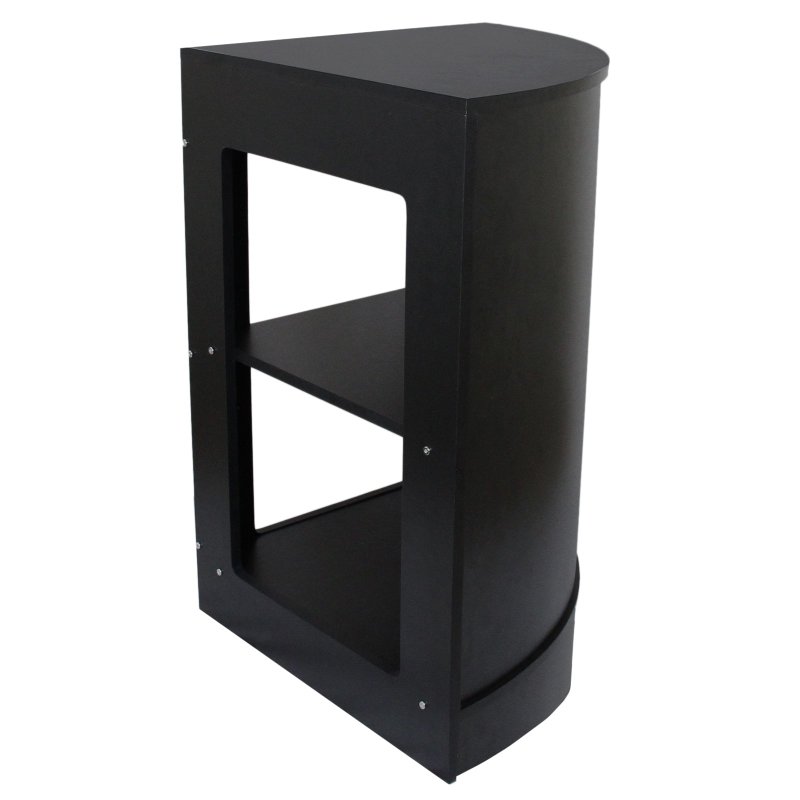 MonsterShop CM60 Corner Shop Counter Retail Showcase Display Cabinet, Black, 120 x 90 x 60cm