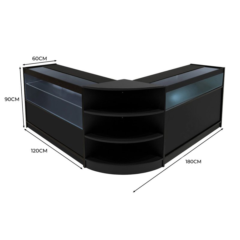 Harmonia LED Shop Counter Set B1200, C1200 & LM60 - Black