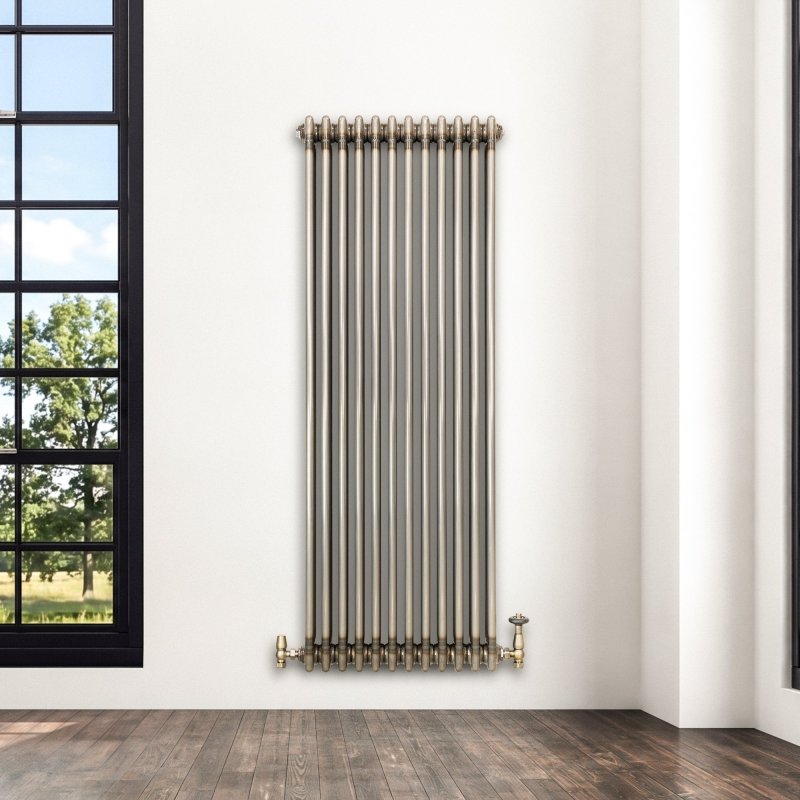Traditional 3 Column Radiator - 1500 x 560mm - Raw Metal
