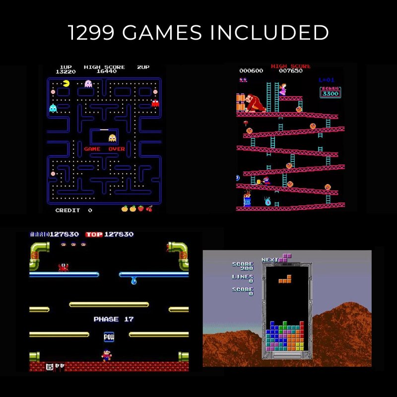 Arcade Machine Table Mini Multigames Bartop Retro Assembled Gaming Cabinet Pandora 5S 1299 Classic Games Pac Man