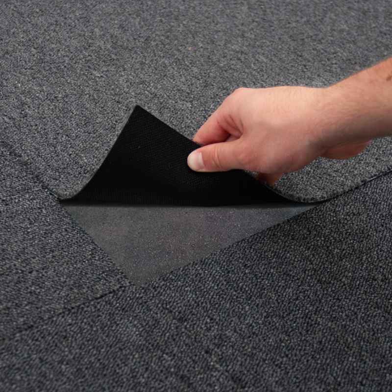 20 x Charcoal Black Carpet Tiles 5 Square Metres Commercial Hard Wearing Heavy Duty Domestic Dark Grey Premium Office Home Flooring