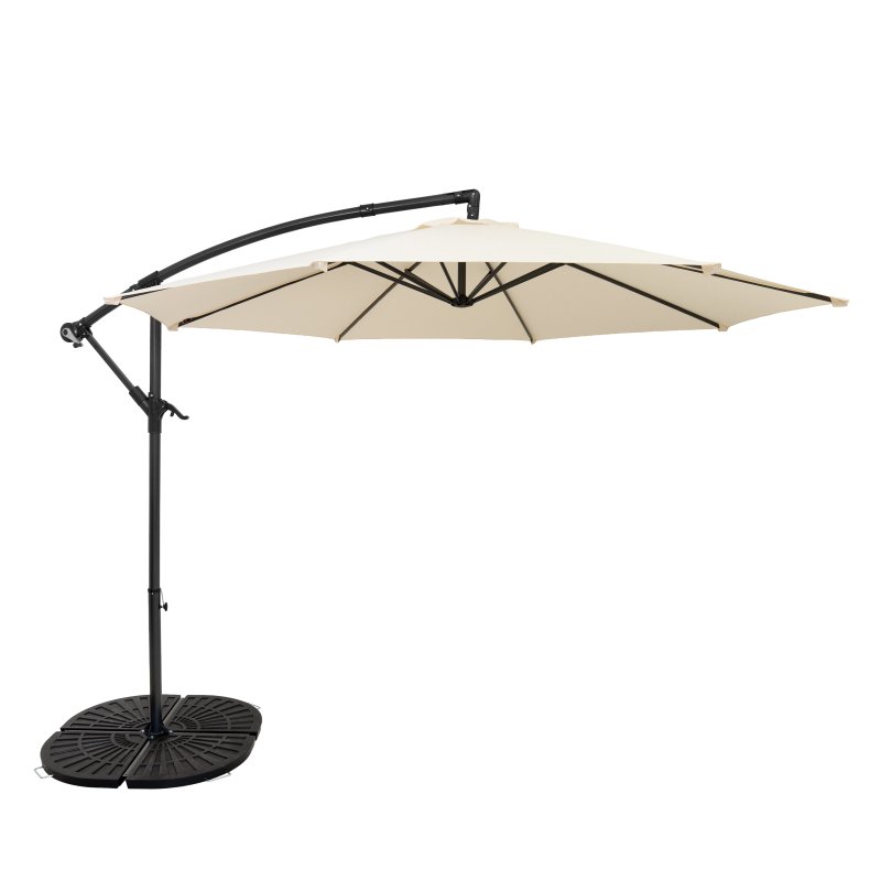 Cantilever Parasol 3m With Full Fan Base - Cream