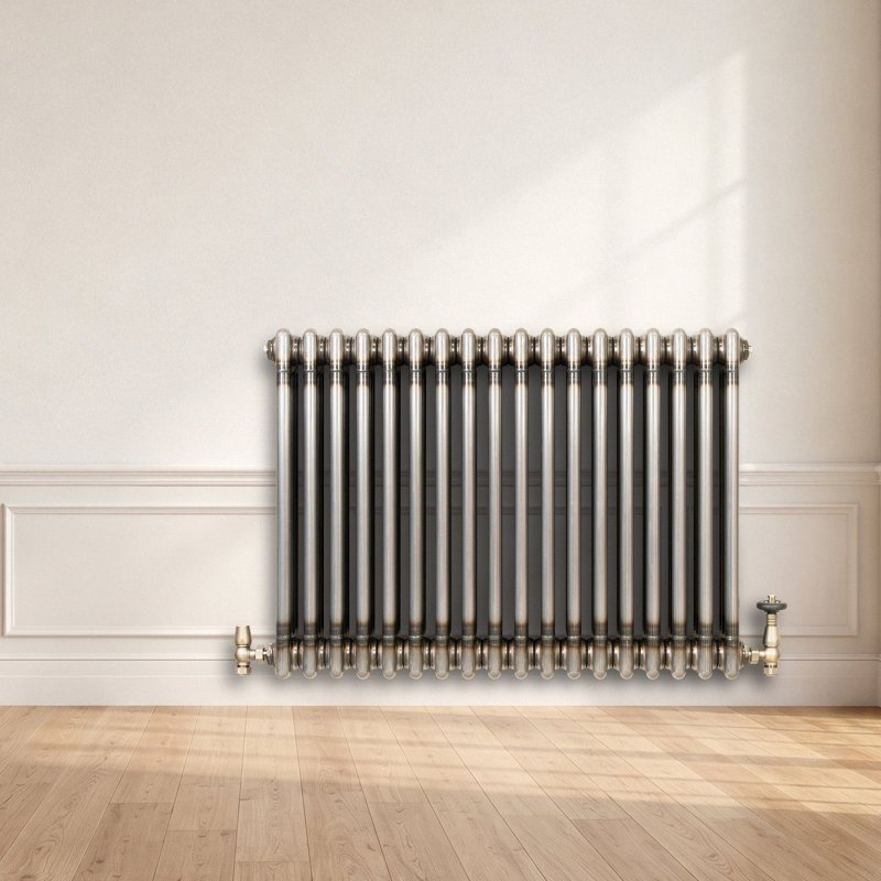Traditional 3 Column Radiator - 600 x 830mm - Raw Metal