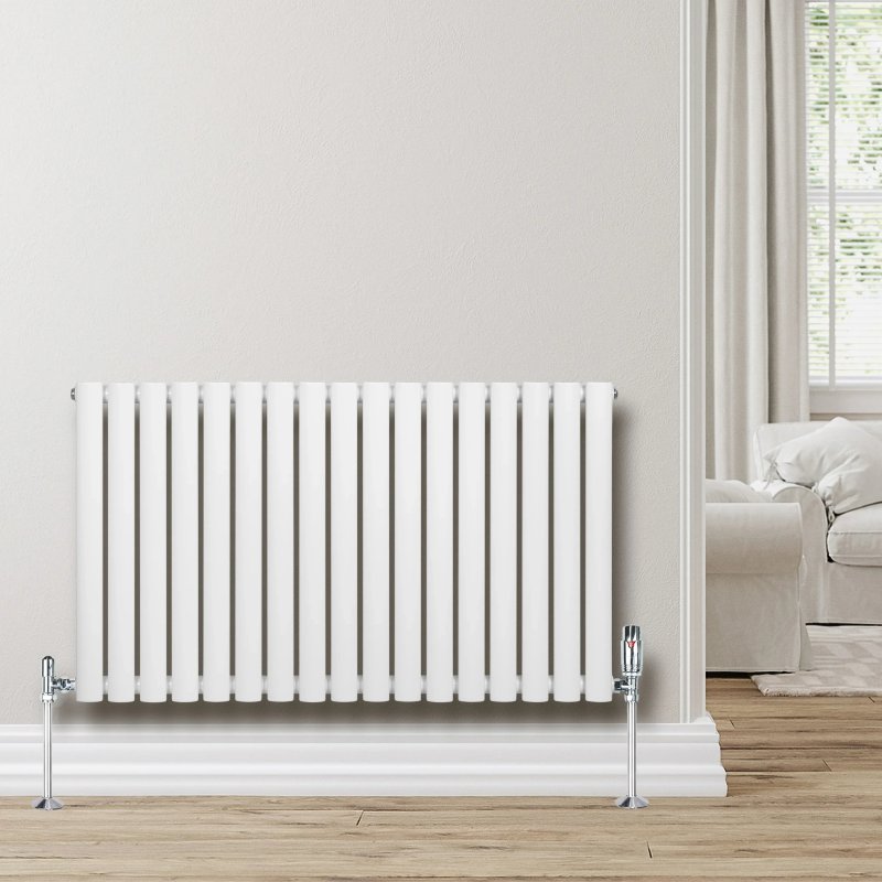 Oval Single Column Radiator - 600 x 1020mm - White